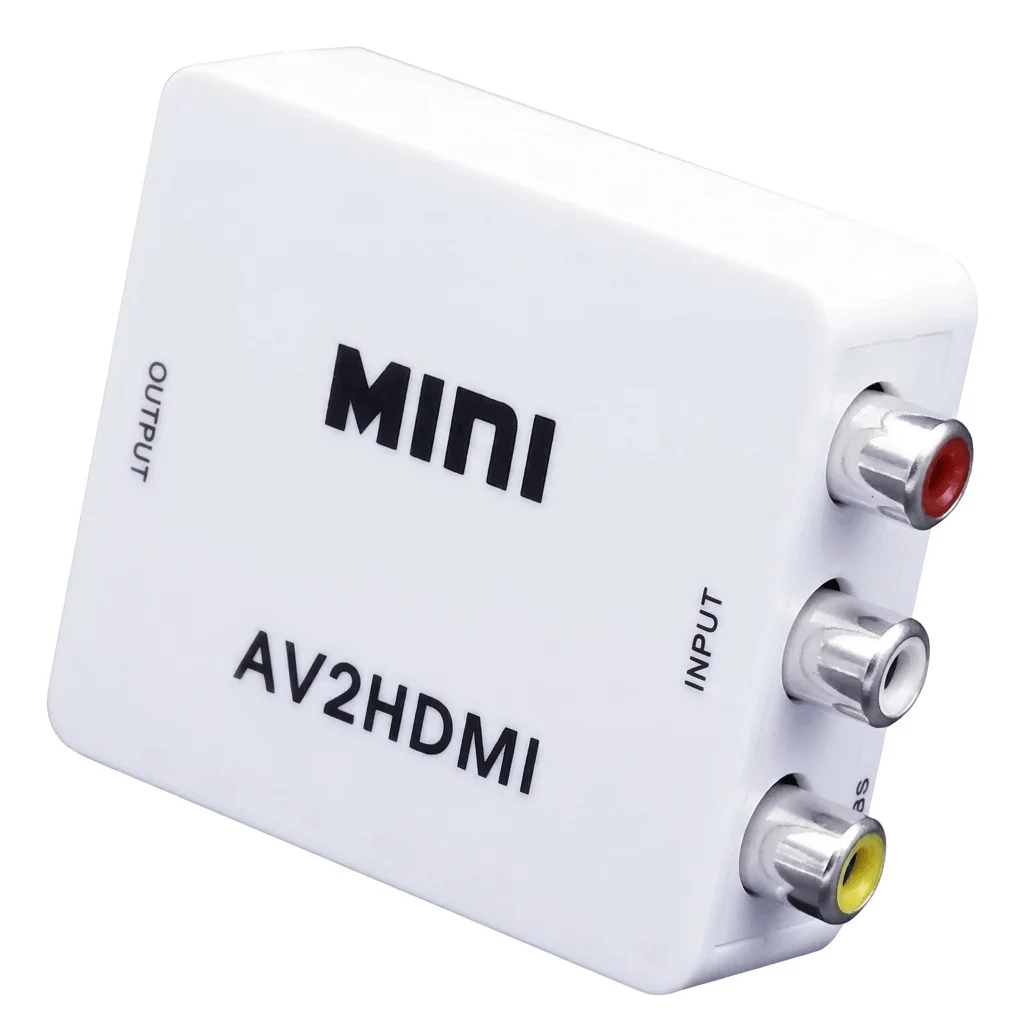 Convertidor RCA AV a HDMI conectado a TV