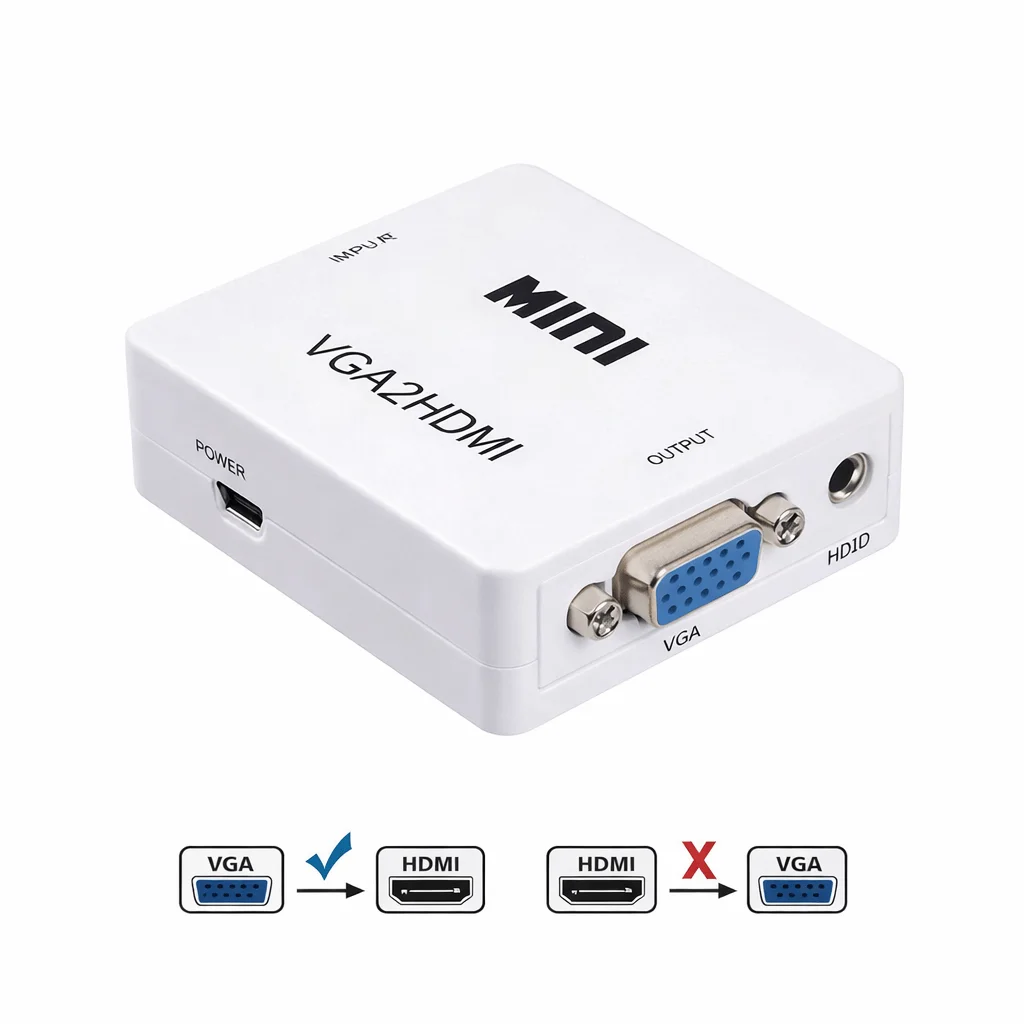 Convertidor VGA a HDMI con audio 1080p