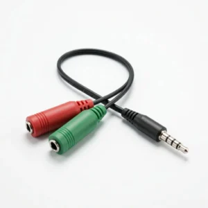Cable adaptador audio y micrófono 3.5mm 2 hembra 1 macho TRRS