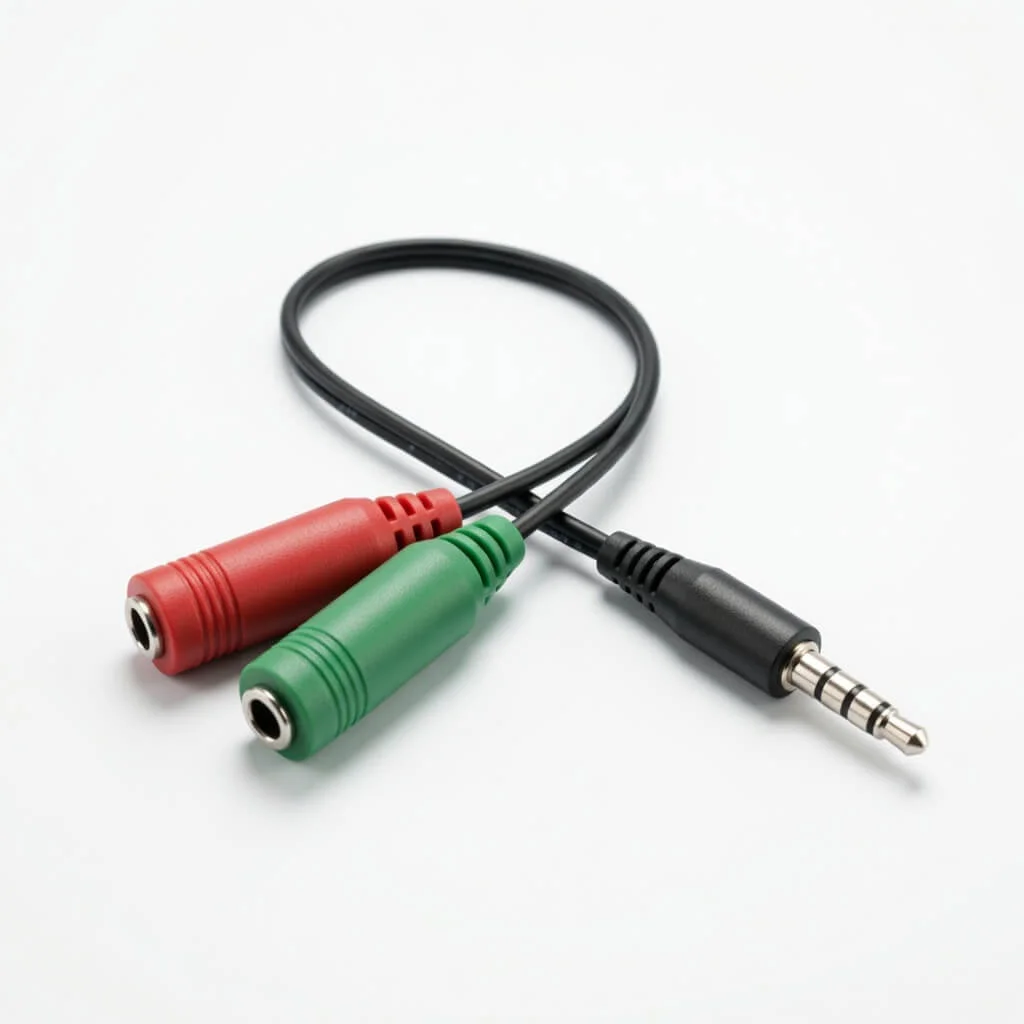 Cable adaptador audio y micrófono 3.5mm 2 hembra 1 macho TRRS