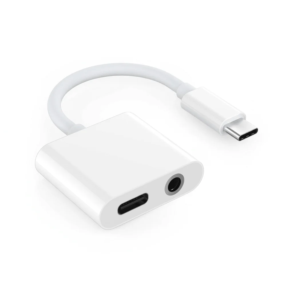 Adaptador splitter Tipo C a jack 3.5mm y puerto Tipo C para carga