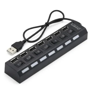 Multipuerto USB HUB 7 puertos expansor USB para PC y laptop