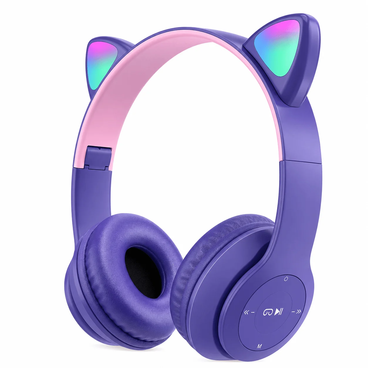 Audífonos Bluetooth P47 cat ear diseño kawaii para niños y jóvenes