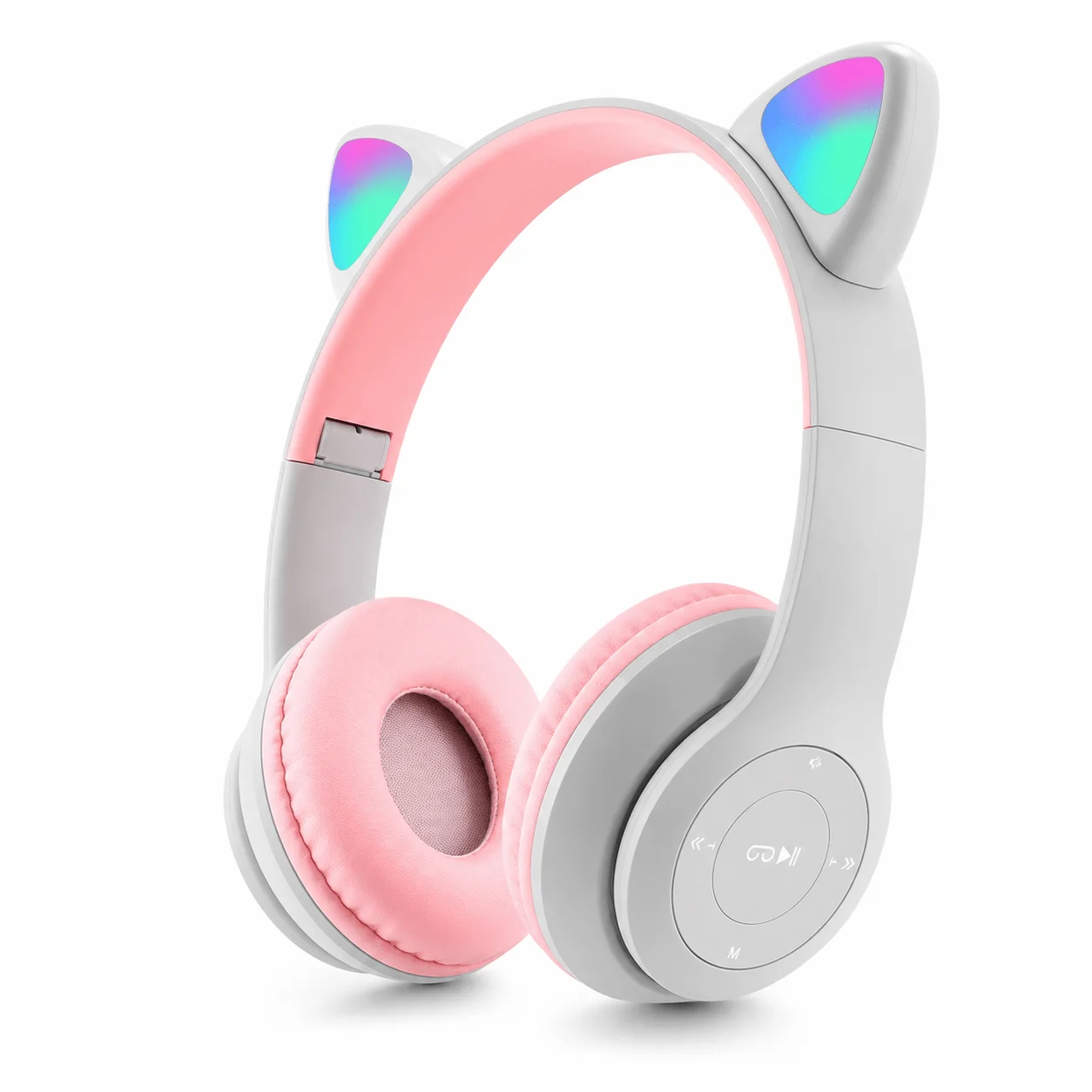 Auriculares kawaii orejas de gato P47 con radio FM y Micro SD