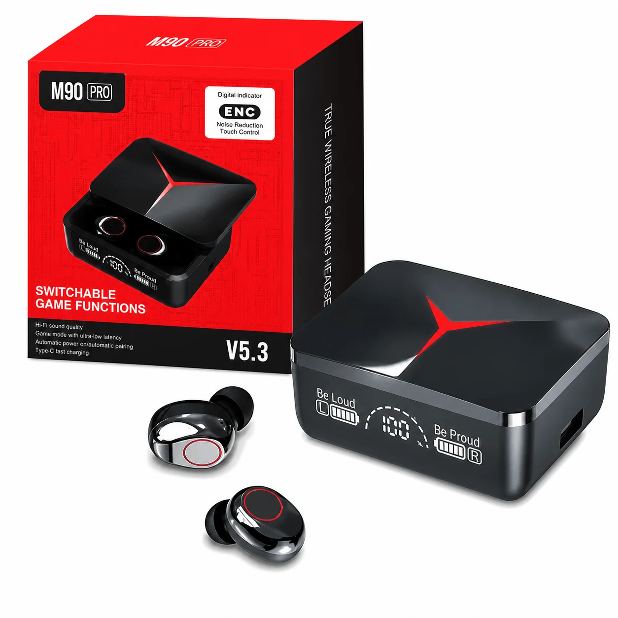 Casco Bluetooth M90 Pro con sonido estéreo potente