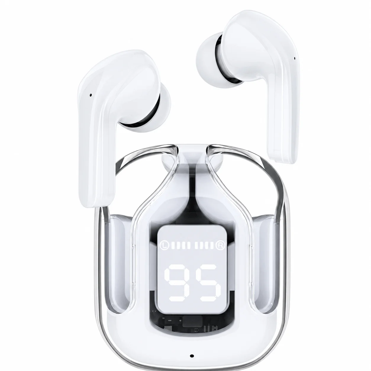 Auriculares inalámbricos sport transparentes resistentes al sudor