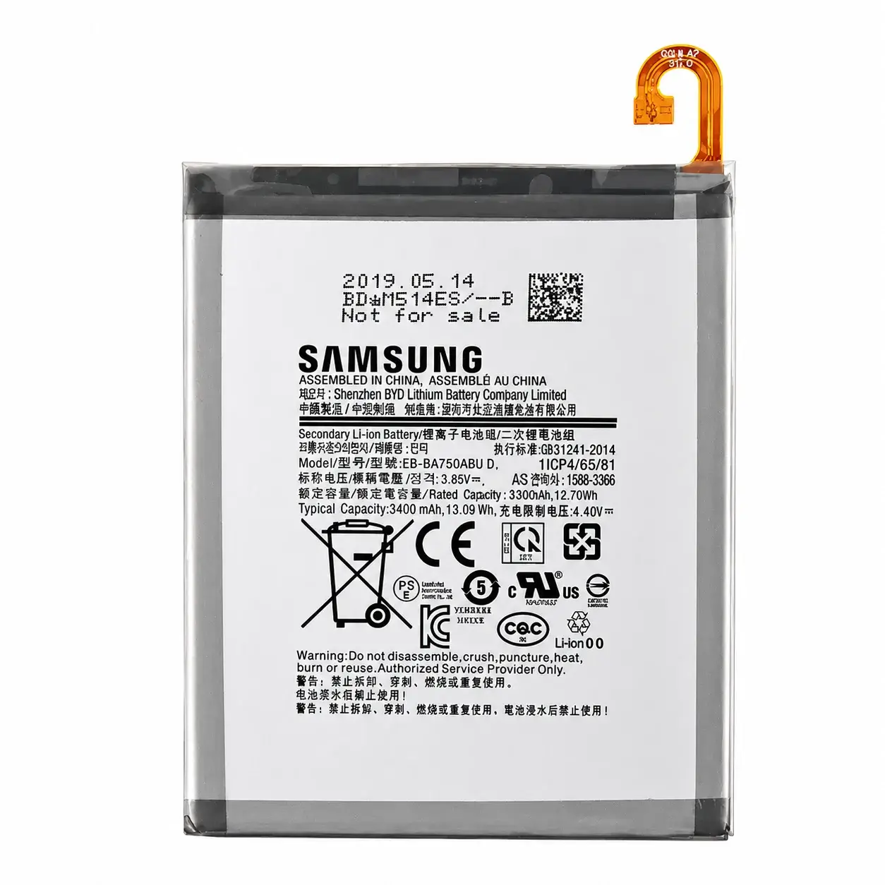 Batería para Samsung Galaxy A10 EB-BA105ABU 3400mAh - Imagen 3